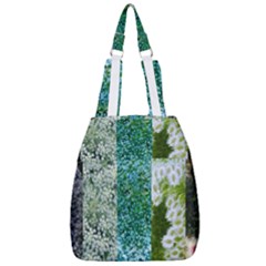 Queen Annes Lace Vertical Slice Collage Center Zip Backpack by okhismakingart