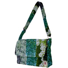 Queen Annes Lace Vertical Slice Collage Full Print Messenger Bag by okhismakingart