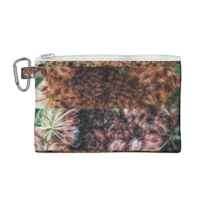 Queen Annes Lace Horizontal Slice Collage Canvas Cosmetic Bag (Medium)