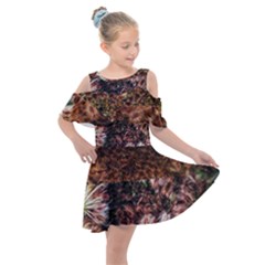 Queen Annes Lace Horizontal Slice Collage Kids  Shoulder Cutout Chiffon Dress by okhismakingart