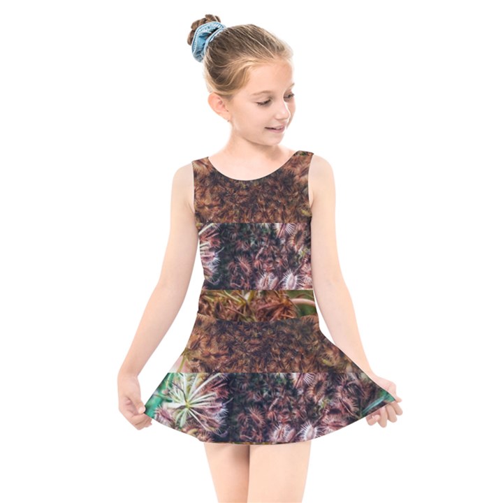 Queen Annes Lace Horizontal Slice Collage Kids  Skater Dress Swimsuit