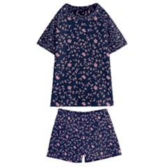 Dusk Rose Kids  Swim Tee And Shorts Set by WensdaiAmbrose