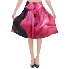 Pink Flared Midi Skirt by okhismakingart