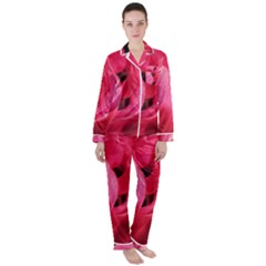 Pink Satin Long Sleeve Pyjamas Set