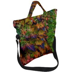 Fall Ivy Fold Over Handle Tote Bag by okhismakingart