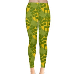 Texture Plant Herbs Green Leggings  by Mariart