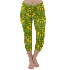 Texture Plant Herbs Green Capri Winter Leggings  by Mariart