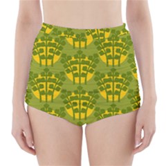 Texture Plant Herbs Green High-waisted Bikini Bottoms by Mariart