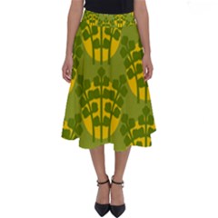 Texture Plant Herbs Green Perfect Length Midi Skirt