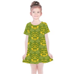 Texture Plant Herbs Green Kids  Simple Cotton Dress