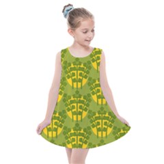 Texture Plant Herbs Green Kids  Summer Dress