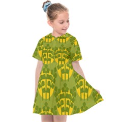 Texture Plant Herbs Green Kids  Sailor Dress