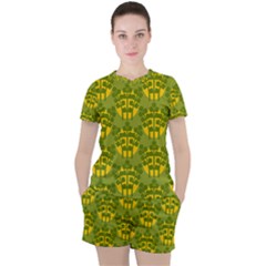 Texture Plant Herbs Green Women s Tee And Shorts Set