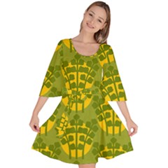 Texture Plant Herbs Green Velour Kimono Dress by Mariart