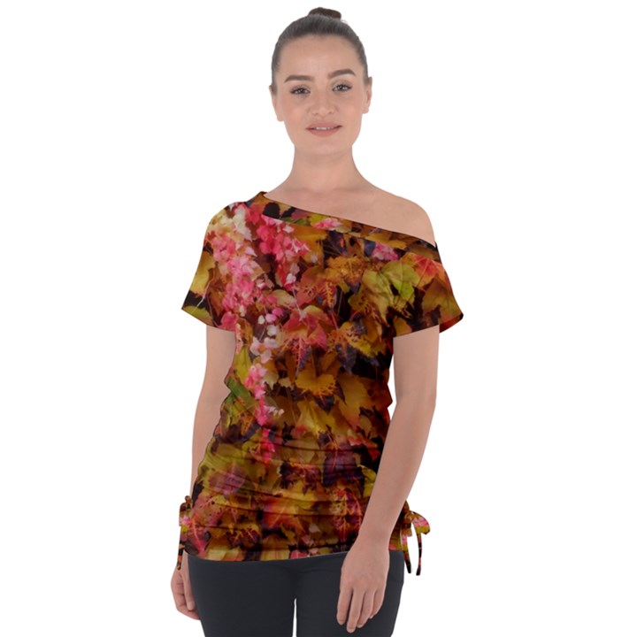 Red and Yellow Ivy Tie-Up Tee