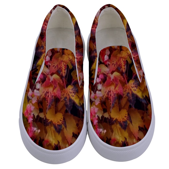 Red and Yellow Ivy Kids  Canvas Slip Ons