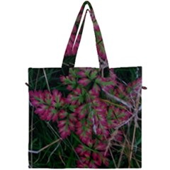 Pink-fringed Leaves Canvas Travel Bag by okhismakingart