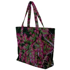 Pink-fringed Leaves Zip Up Canvas Bag by okhismakingart