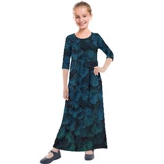 Columbine Leaves Kids  Quarter Sleeve Maxi Dress by okhismakingart