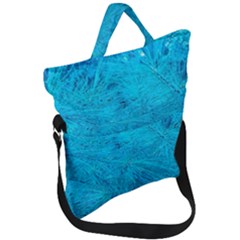 Turquoise Pine Fold Over Handle Tote Bag by okhismakingart