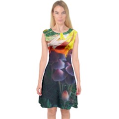 Mushrooms Capsleeve Midi Dress by okhismakingart