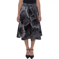 Tree Fungus Black And White Perfect Length Midi Skirt by okhismakingart