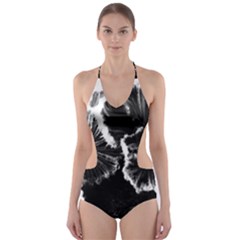 Tree Fungus High Contrast Cut-out One Piece Swimsuit by okhismakingart