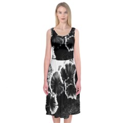 Tree Fungus High Contrast Midi Sleeveless Dress by okhismakingart