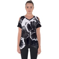 Tree Fungus High Contrast Cut Out Side Drop Tee by okhismakingart