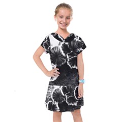 Tree Fungus High Contrast Kids  Drop Waist Dress by okhismakingart