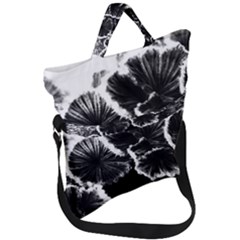 Tree Fungus High Contrast Fold Over Handle Tote Bag by okhismakingart