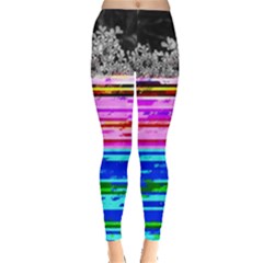 Static Wall Queen Annes Lace Version Iii Leggings  by okhismakingart