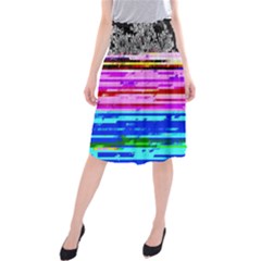 Static Wall Queen Annes Lace Version Iii Midi Beach Skirt by okhismakingart