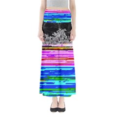 Static Wall Queen Annes Lace Version Iii Full Length Maxi Skirt by okhismakingart