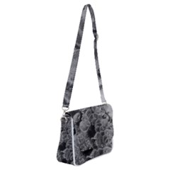 Tree Fungus Branch Vertical Black And White Shoulder Bag With Back Zipper by okhismakingart