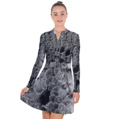 Tree Fungus Branch Vertical Black And White Long Sleeve Panel Dress by okhismakingart