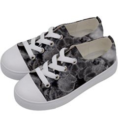 Tree Fungus Branch Vertical Black And White Kids  Low Top Canvas Sneakers by okhismakingart