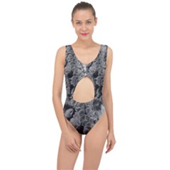 Tree Fungus Branch Vertical Black And White Center Cut Out Swimsuit by okhismakingart