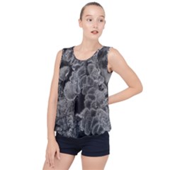 Tree Fungus Branch Vertical Black And White Bubble Hem Chiffon Tank Top by okhismakingart