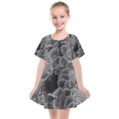 Tree Fungus Branch Vertical Black And White Kids  Smock Dress by okhismakingart