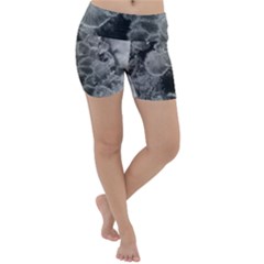 Tree Fungus Branch Vertical Black And White Lightweight Velour Yoga Shorts by okhismakingart