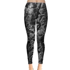 Tree Fungus Branch Vertical High Contrast Leggings  by okhismakingart