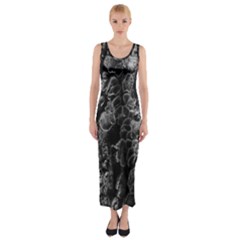 Tree Fungus Branch Vertical High Contrast Fitted Maxi Dress by okhismakingart