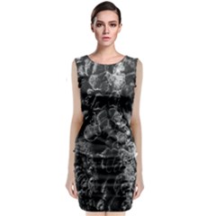 Tree Fungus Branch Vertical High Contrast Sleeveless Velvet Midi Dress by okhismakingart