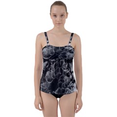 Tree Fungus Branch Vertical High Contrast Twist Front Tankini Set by okhismakingart