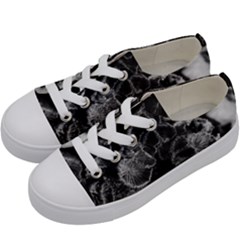 Tree Fungus Branch Vertical High Contrast Kids  Low Top Canvas Sneakers by okhismakingart