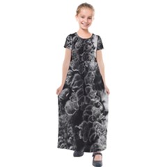 Tree Fungus Branch Vertical High Contrast Kids  Short Sleeve Maxi Dress by okhismakingart