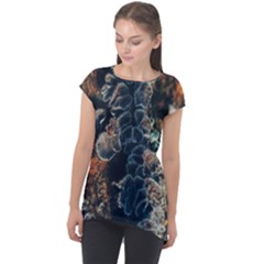 Tree Fungus Branch Vertical Cap Sleeve High Low Top by okhismakingart