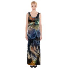 Tree Fungus Branch Maxi Thigh Split Dress