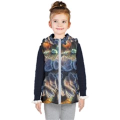 Tree Fungus Branch Kids  Hooded Puffer Vest by okhismakingart